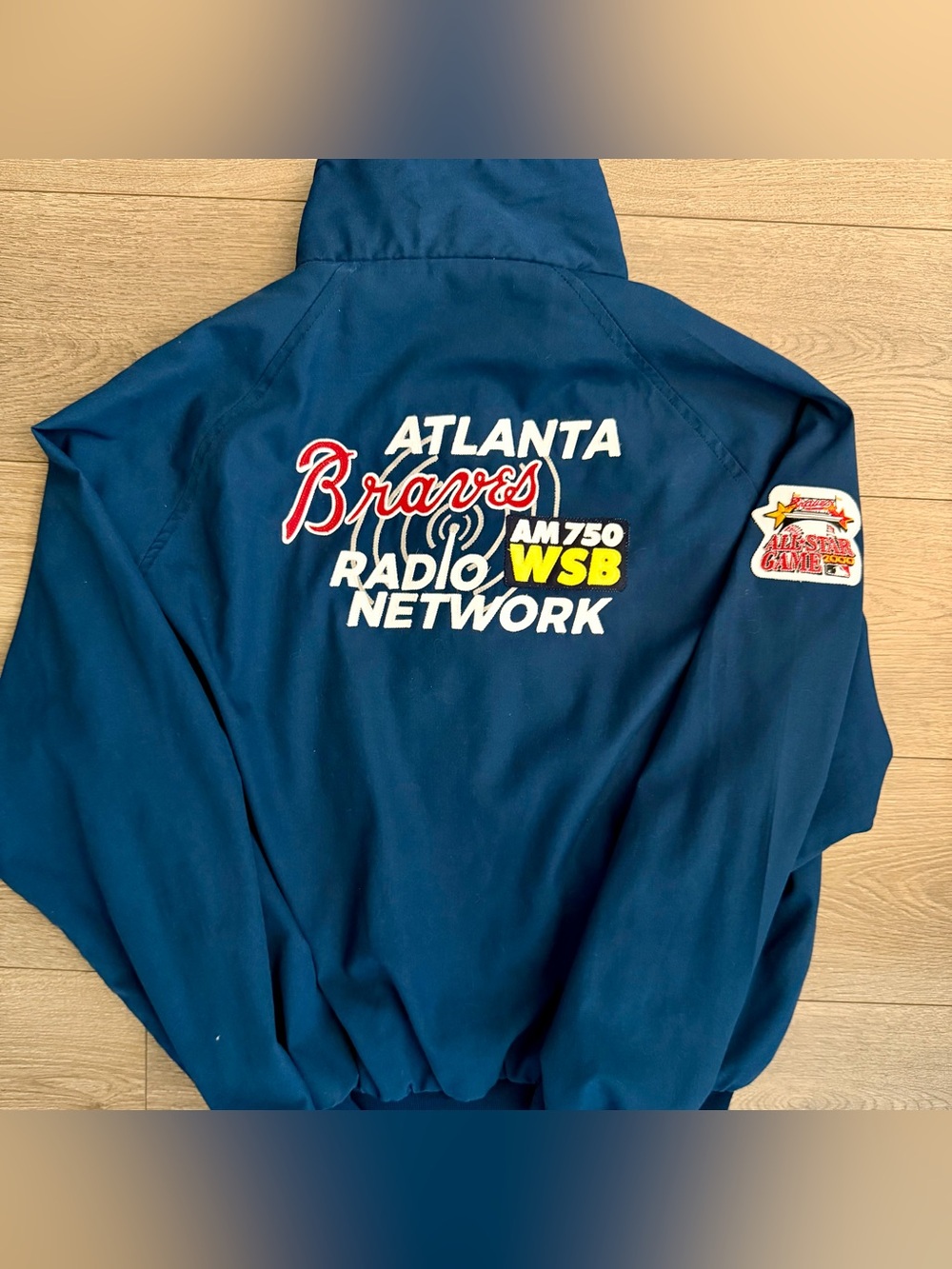 2000 ASG Atlanta Braves Radio WSB 750 TBS Jacket Skip Caray Sz L - Rare Vintage